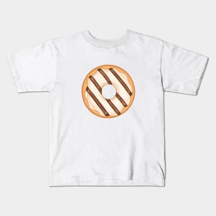 White Donut and Chocolate Stripes Kids T-Shirt